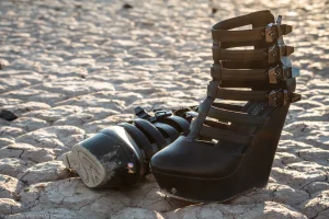 Bold fashion meets dry lake bed in the Mojave Desert.