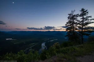 The twilight view from a favorite overlook on Kootenai Mountain above Troy, Montana.