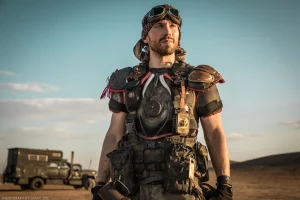 A character portrait of Pux (Chris Balboni) at Wasteland Weekend.