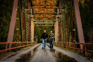 Portrait of Bruce Boe and Chris Balboni on a family photography excursion along the Yaak River Scenic Loop.