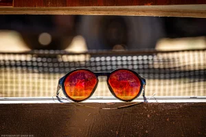 Sunglasses belonging to Director Wiglz of Nuke Review at Wasteland Weekend.
